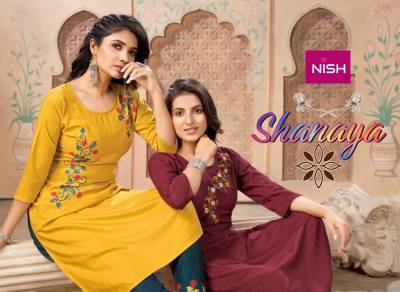 Shanaya By Nish Designer Chinon Kurti With Pant Collection
